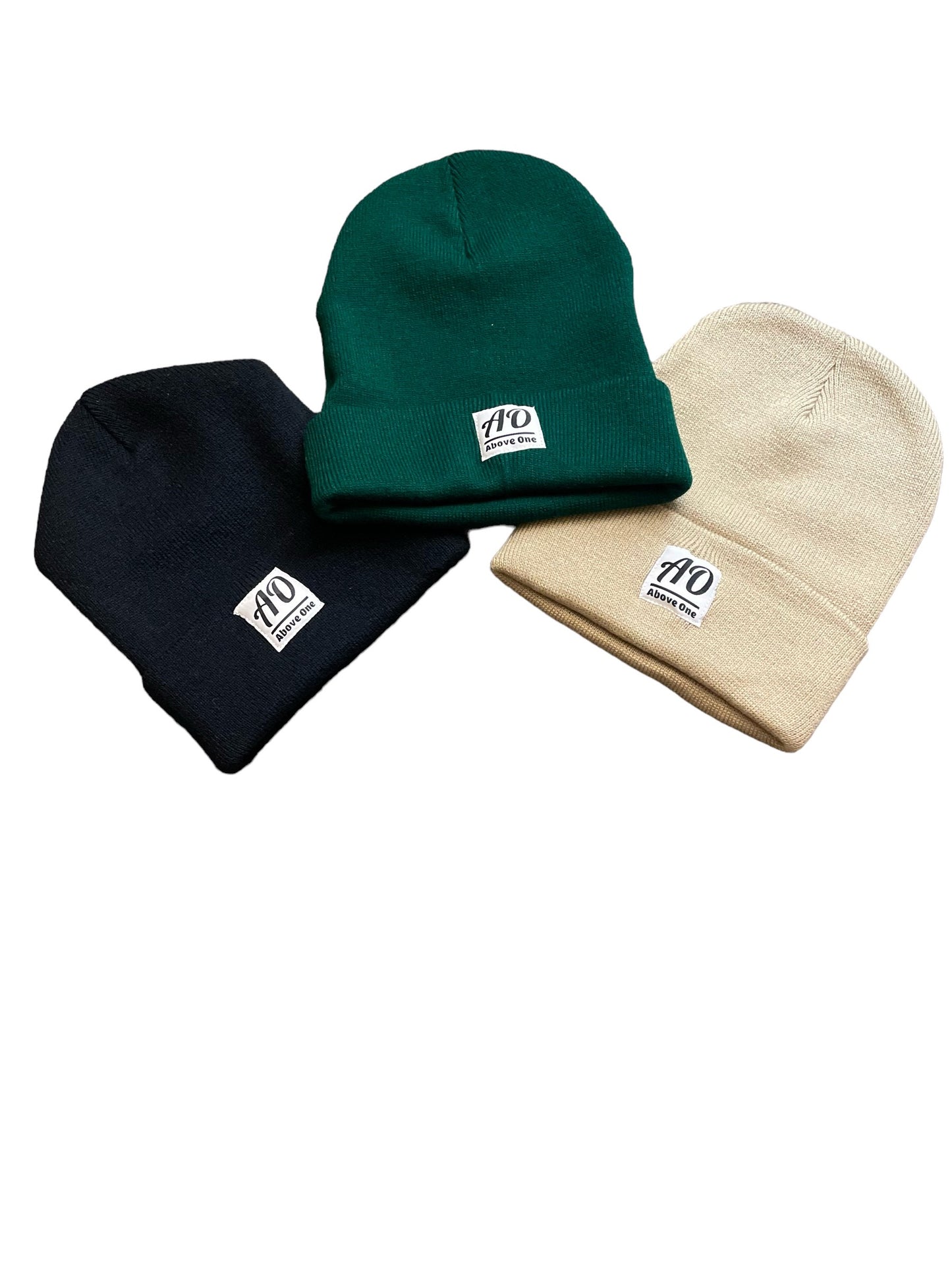 Camel / off white beanie